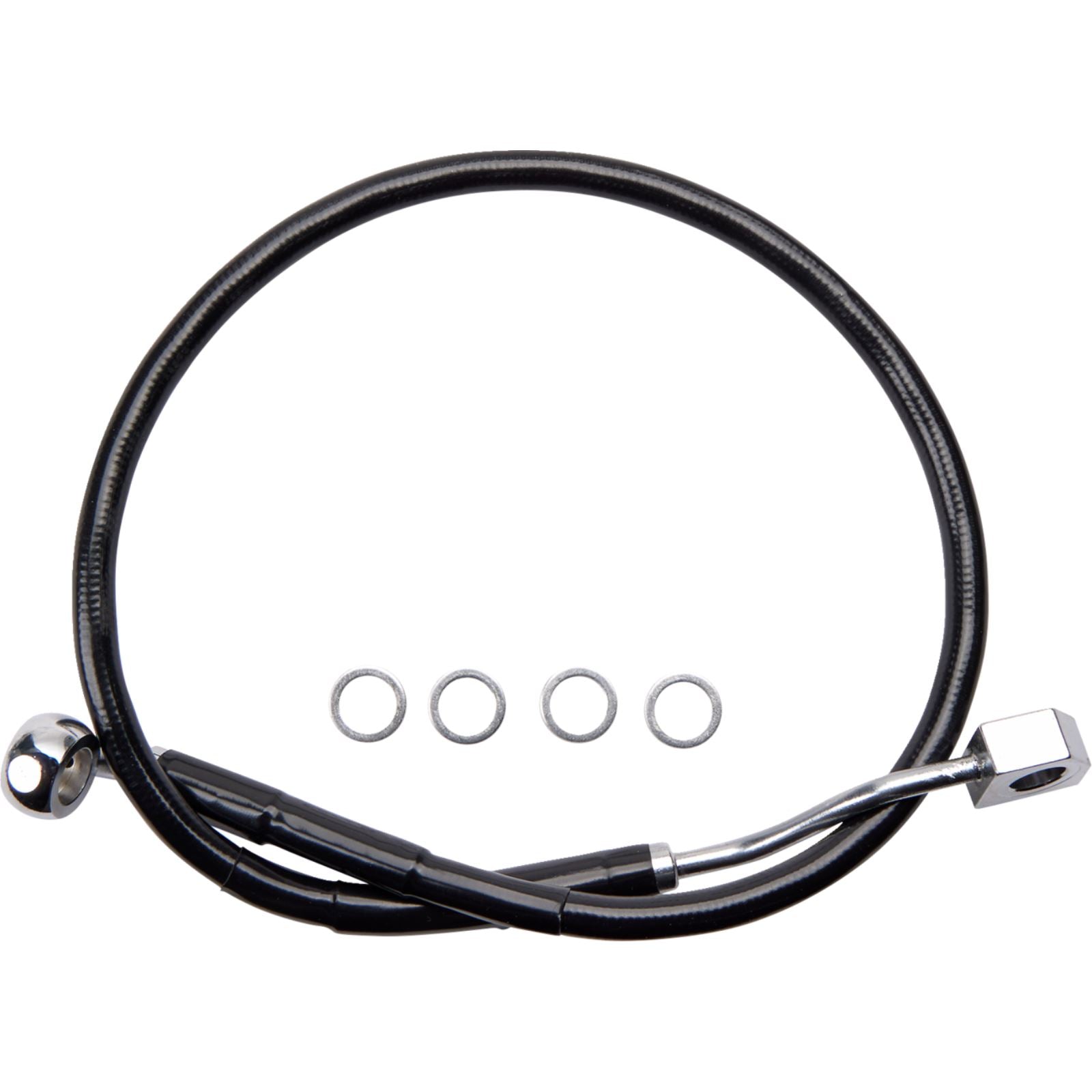 Drag Specialties Brake Line - Rear - ABS - Black 1741-6345_1390231