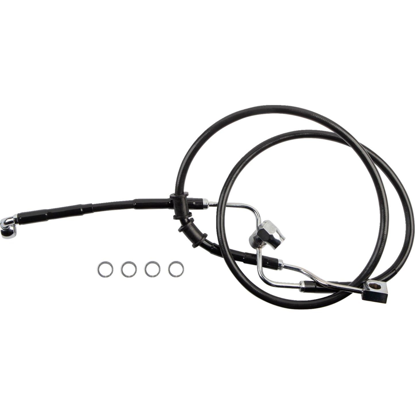 Drag Specialties Brake Line - Rear - ABS - Black 1741-6347_1164979