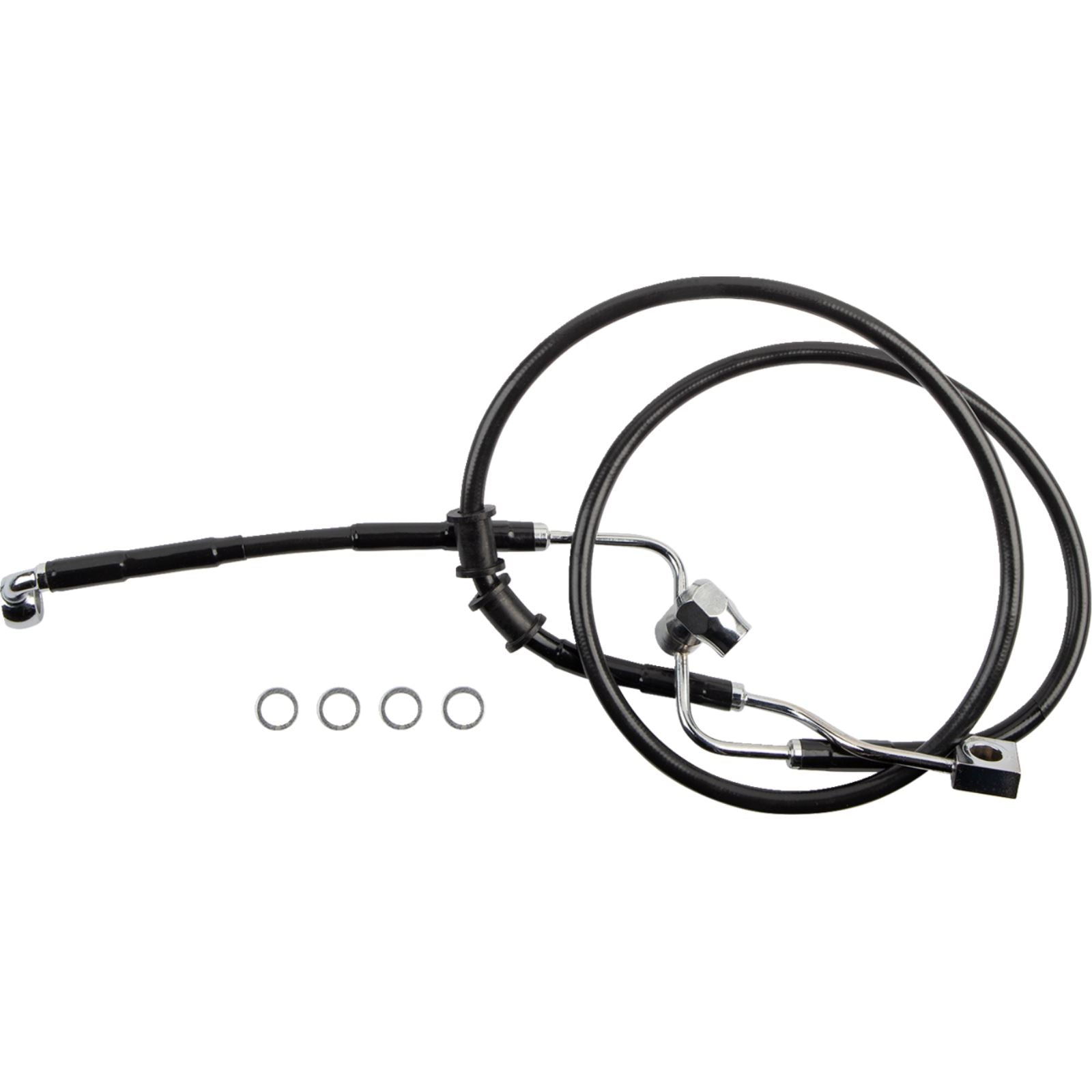 Drag Specialties Brake Line - Rear - ABS - Black 1741-6347_1164979