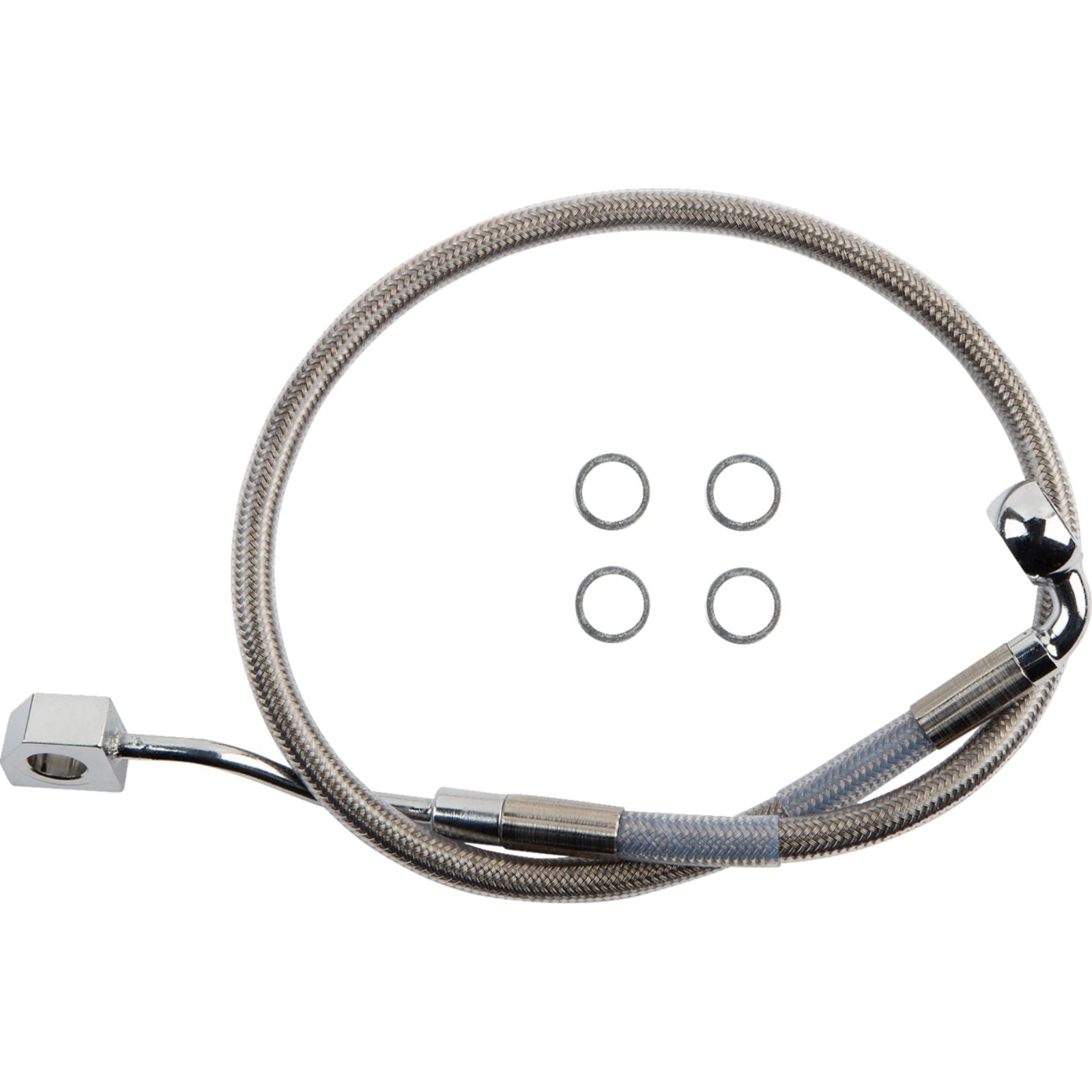 Drag Specialties Brake Line - Rear - ABS - Stainless Steel 1741-6348_1164978