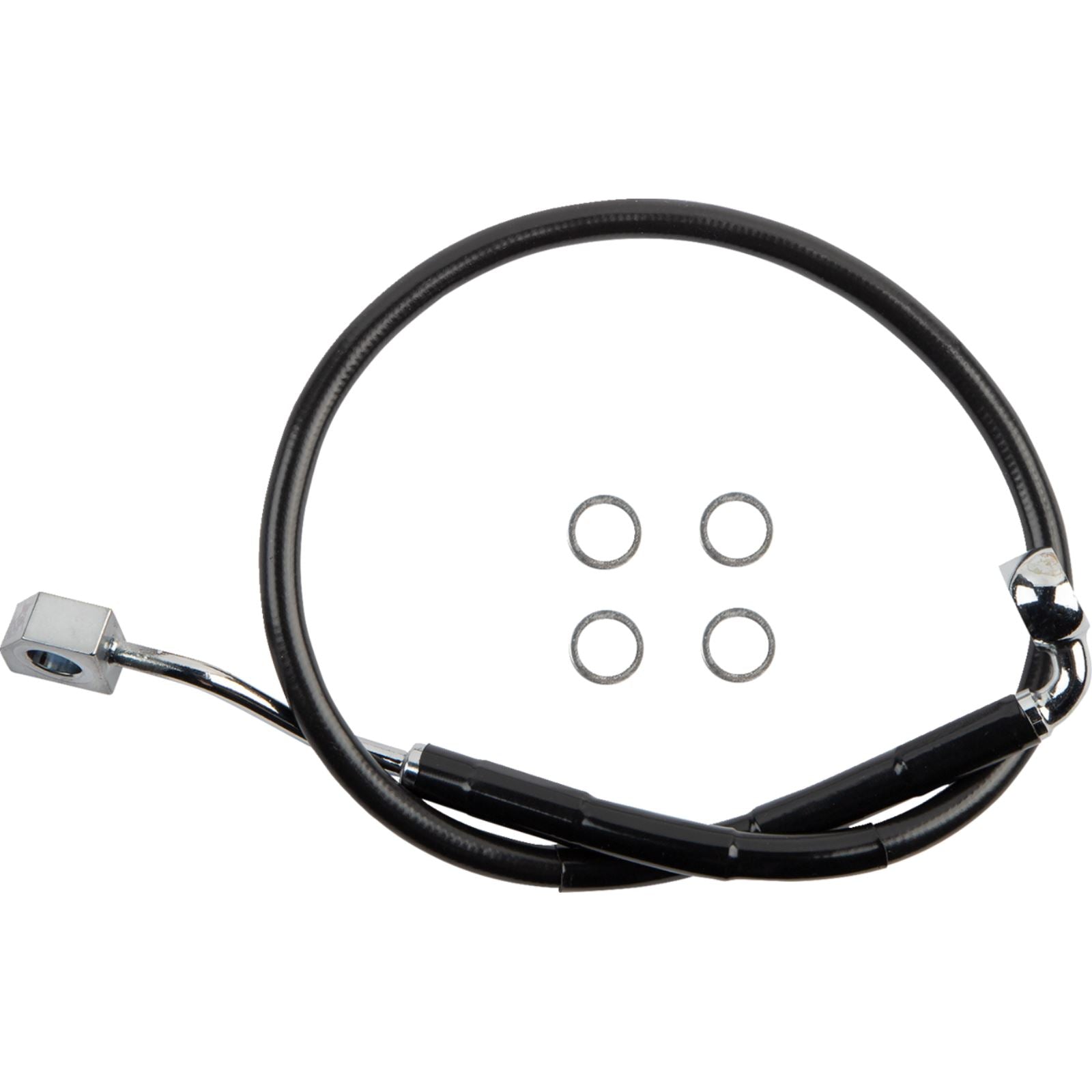 Drag Specialties Brake Line - Rear - ABS - Black 1741-6349_1164986