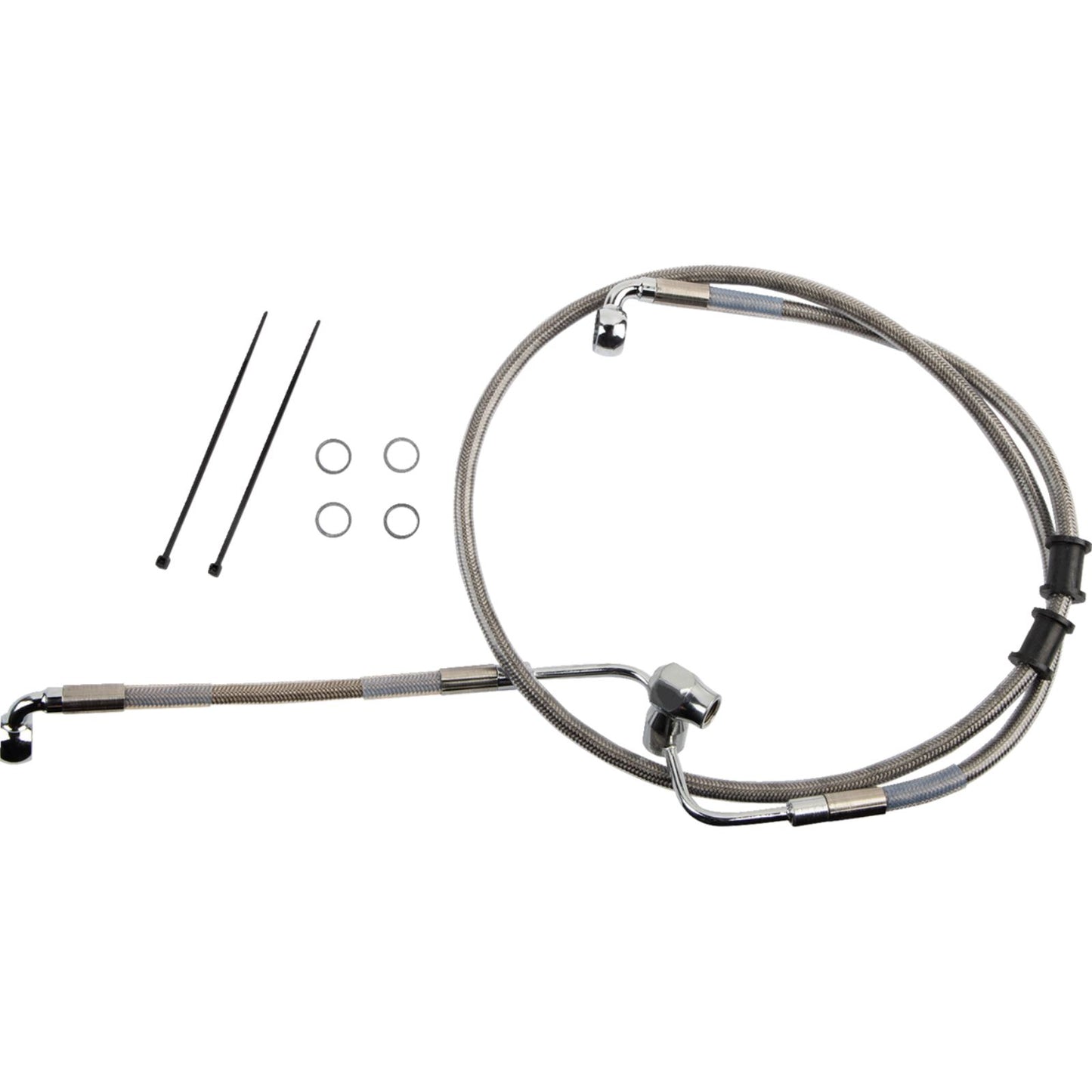 Drag Specialties Brake Line - Rear - Non-ABS - Stainless Steel [MPN: 1741-6350]_1164998