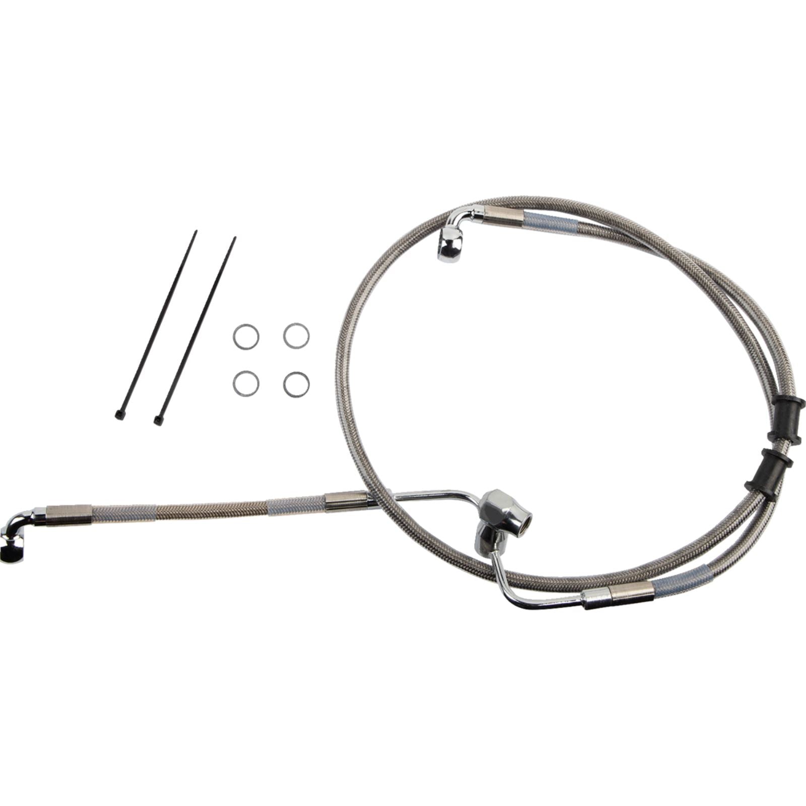 Drag Specialties Brake Line - Rear - Non-ABS - Stainless Steel [MPN: 1741-6350]_1164998