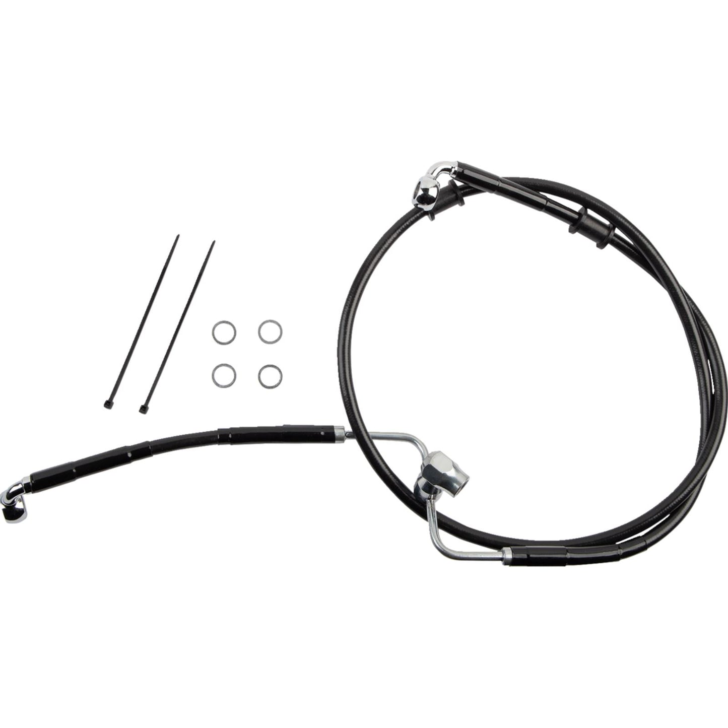 Drag Specialties Brake Line - Rear - Non-ABS - Black 1741-6351_1165008