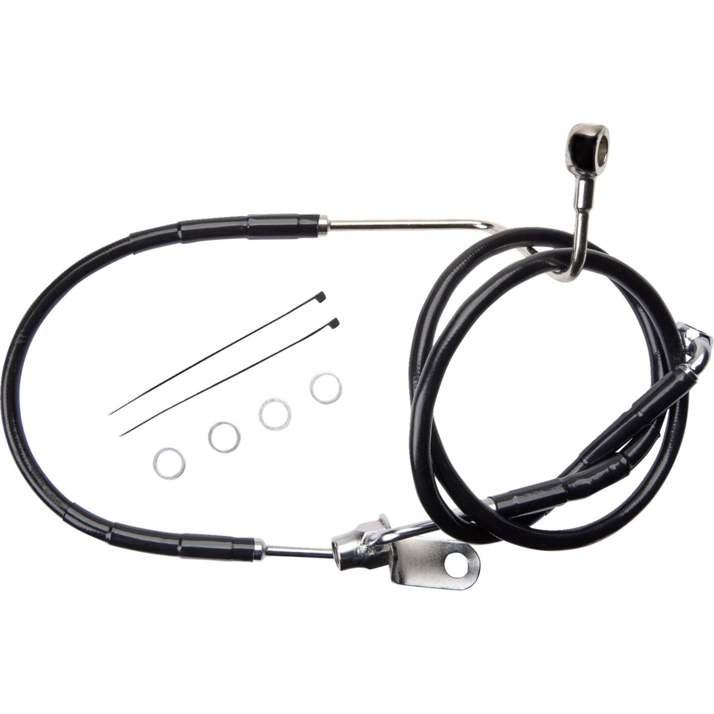 Drag Specialties Brake Line - Rear - Non-ABS - Black 1741-6353_1390233