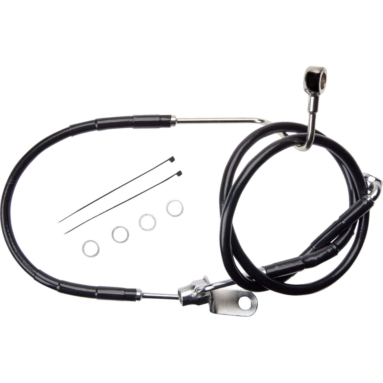 Drag Specialties Brake Line - Rear - Non-ABS - Black 1741-6353_1390233