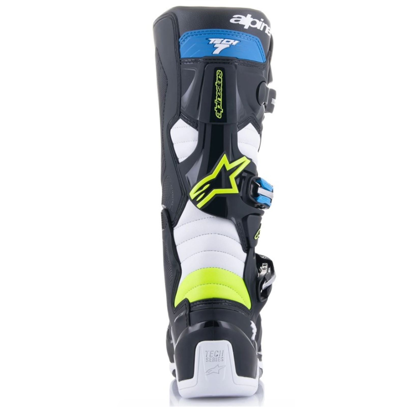 Alpinestars Tech 7 Boots - Black/Enamel Blue/Flo Yellow - Size 6 [MPN: 2012014-1795-6]_1150687