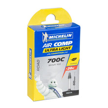 Michelin - Bicycle Aircomp Ultralight Butyl, Bike Tube, Presta, 60mm - 700x18-25C 65010_1102519