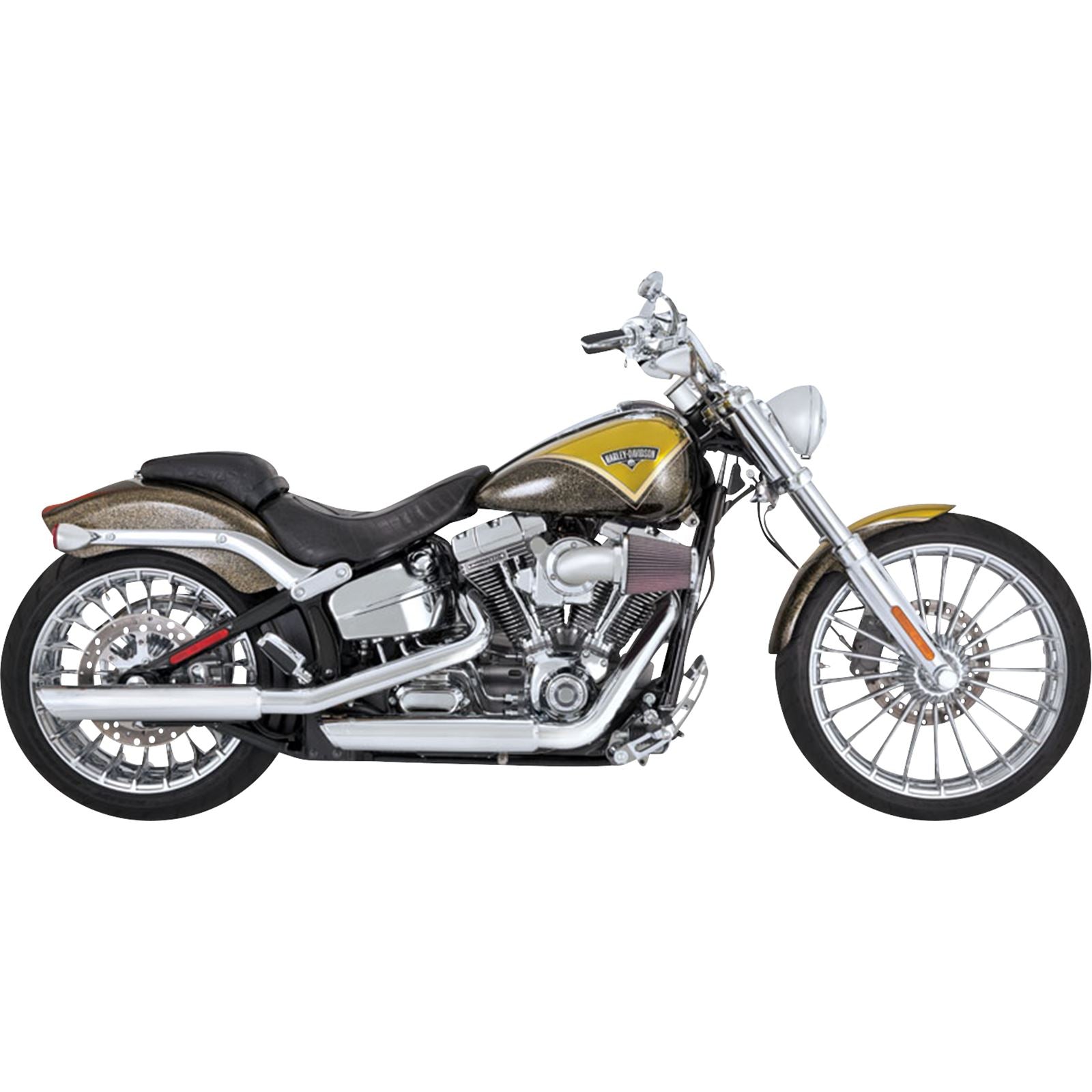 Vance And Hines 3" Twin Slash Slip-On Muffler - Chrome for Harley-Davidson 16335_1103179