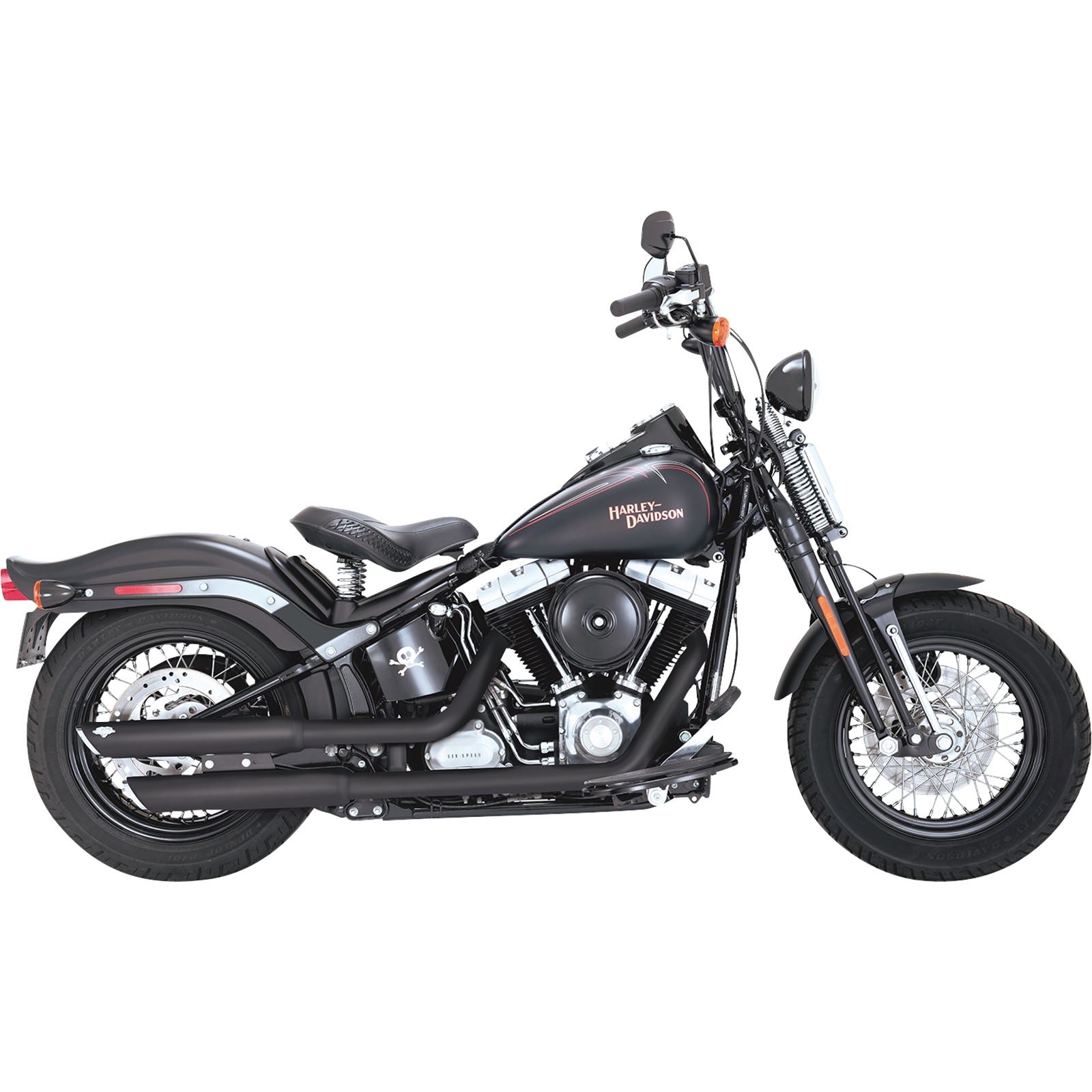 Vance And Hines 3" Twin Slash Slip-On Mufflers - Black for Harley-Davidson 46341_1104971