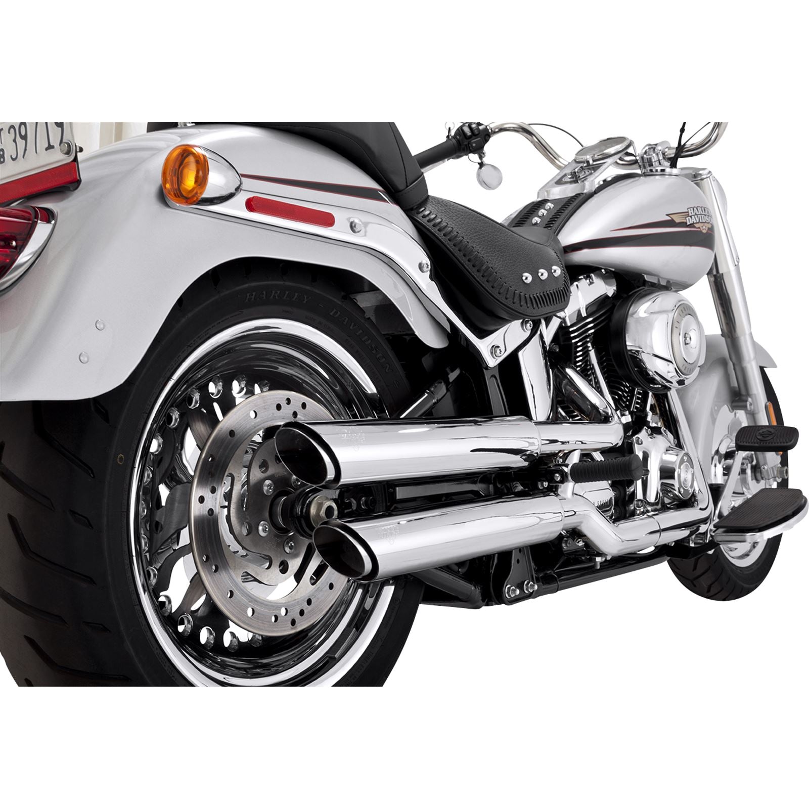 Vance And Hines 3" Twin Slash Muffler - Chrome for 2010-2017 Softail Fat Boy EFI FLSTFI 16343_1104959