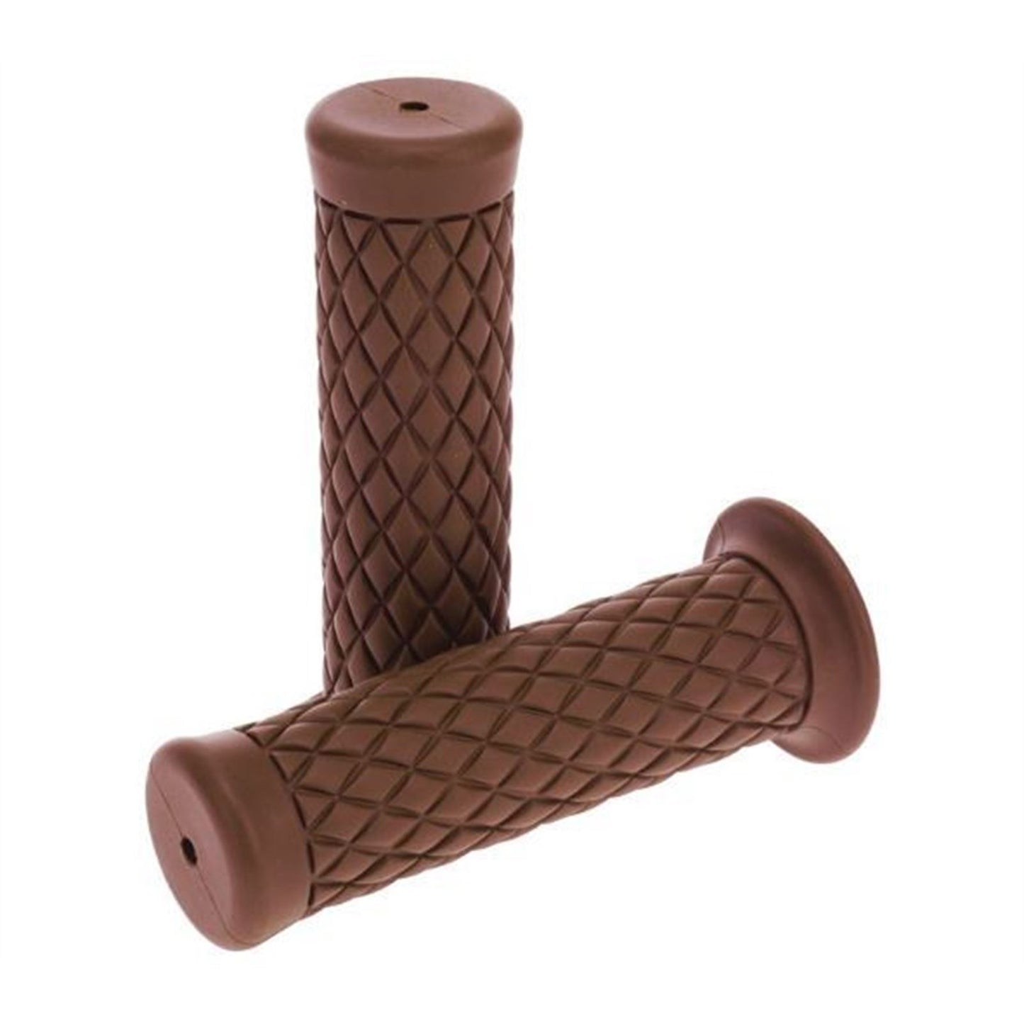 Biker's Choice Ol' Skool Grips Quilted 1" - Brown WLG-223-25/28-BR_946475
