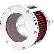 Feuling Air Cleaner - BA Race Series - Chrome - Clear Cover - Red - M8 [MPN: 5428]_1105909