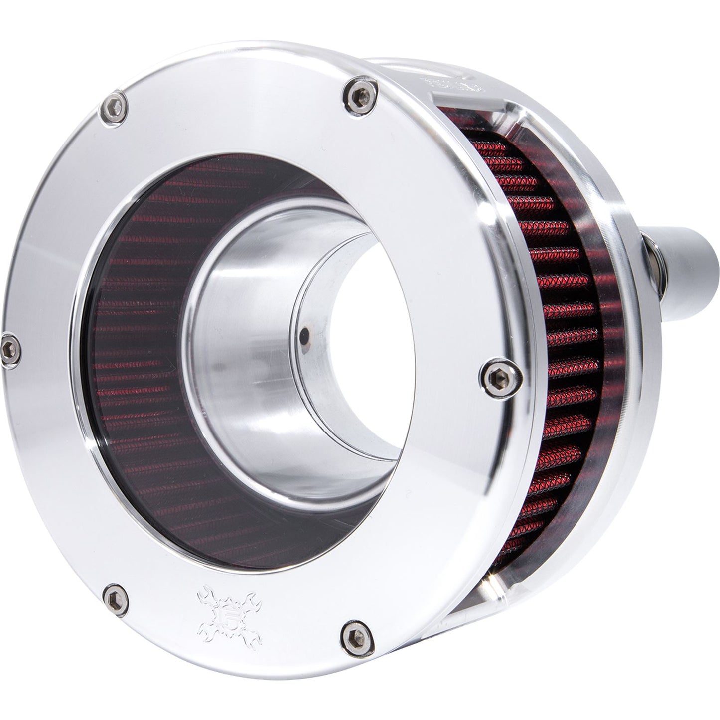Feuling Air Cleaner - BA Series - Raw - Clear Cover - Red - M8 5432_1105911