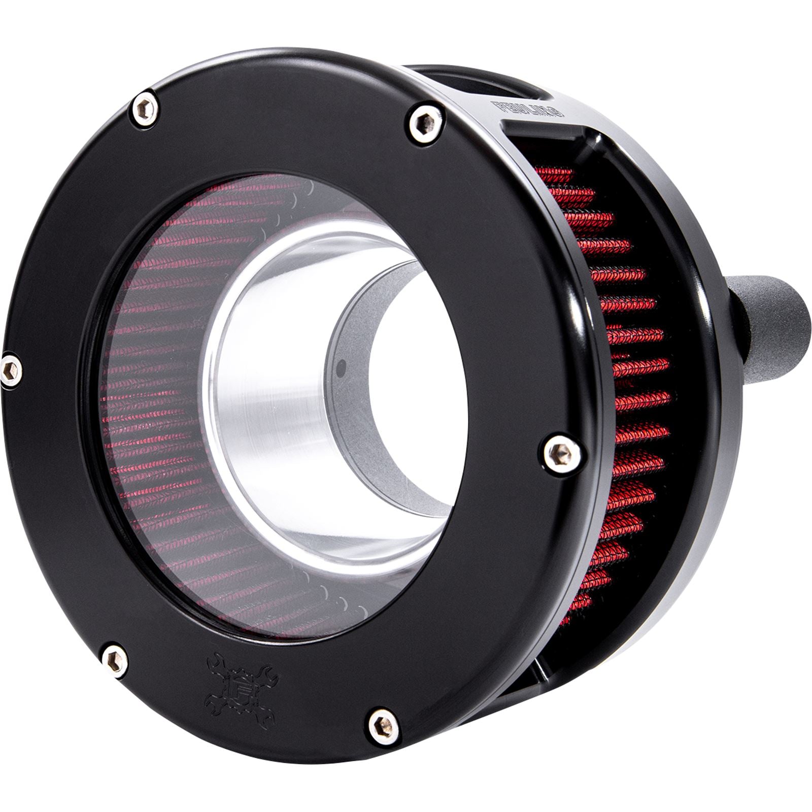 Feuling Air Cleaner - BA Series - Black - Clear Cover - Red - M8 5434_1105913