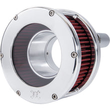 Feuling Air Cleaner - BA Series - Chrome - Clear Cover - Red - M8 5438_1105915