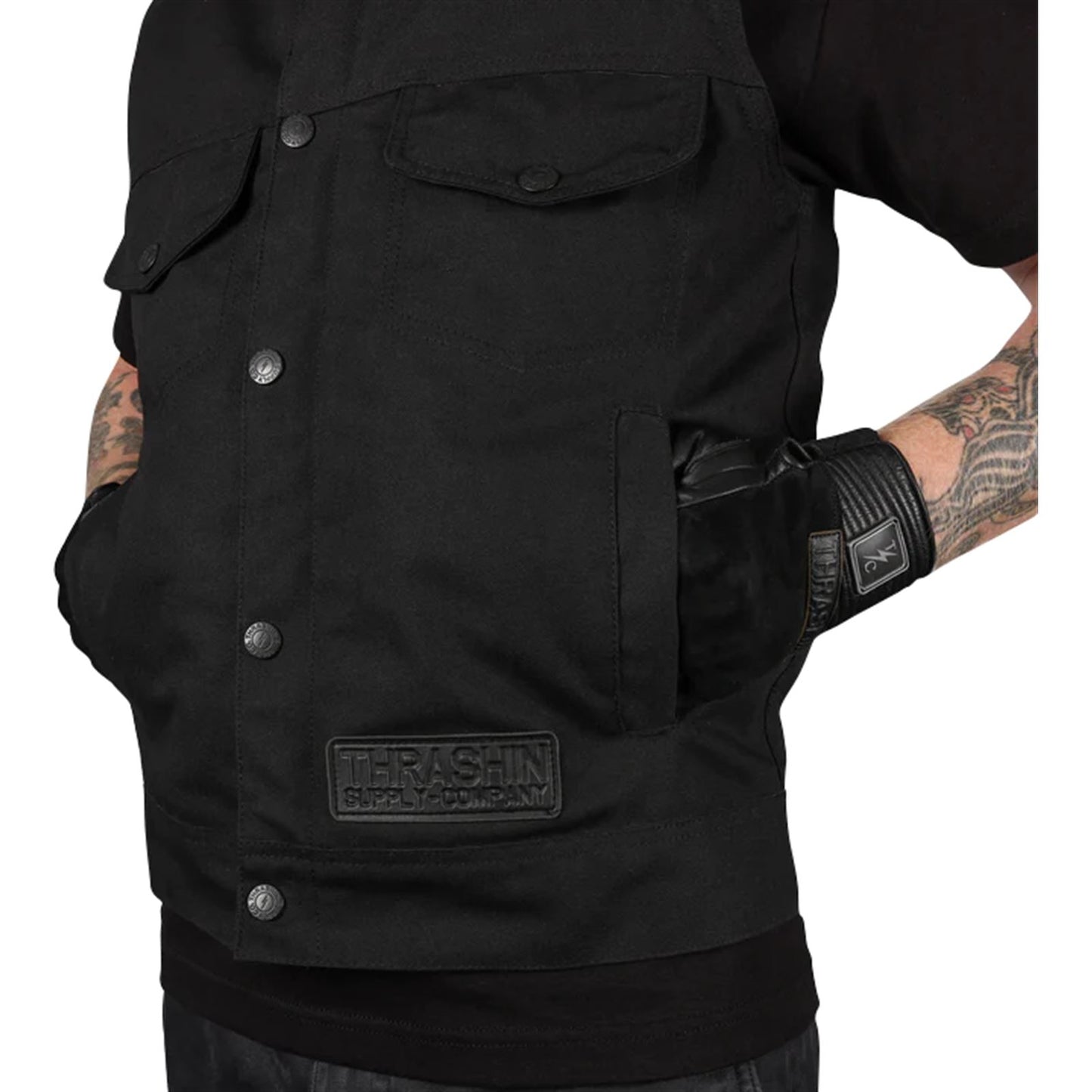 Thrashin Supply Company Nightrider v2 Riding Vest - Black - Medium [MPN: TMJ-12-09]_1105174