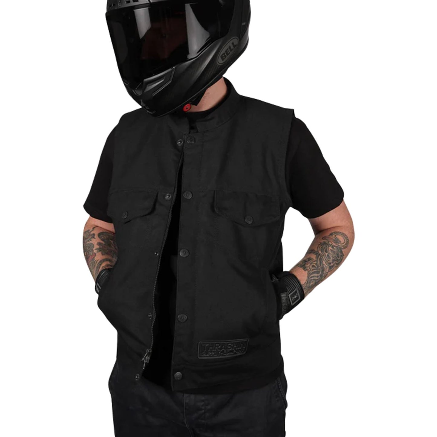 Thrashin Supply Company Nightrider v2 Riding Vest - Black - Medium [MPN: TMJ-12-09]_1105197