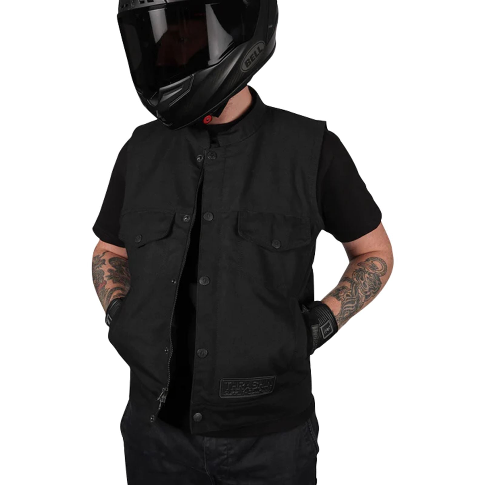 Thrashin Supply Company Nightrider v2 Riding Vest - Black - Medium [MPN: TMJ-12-09]_1105197