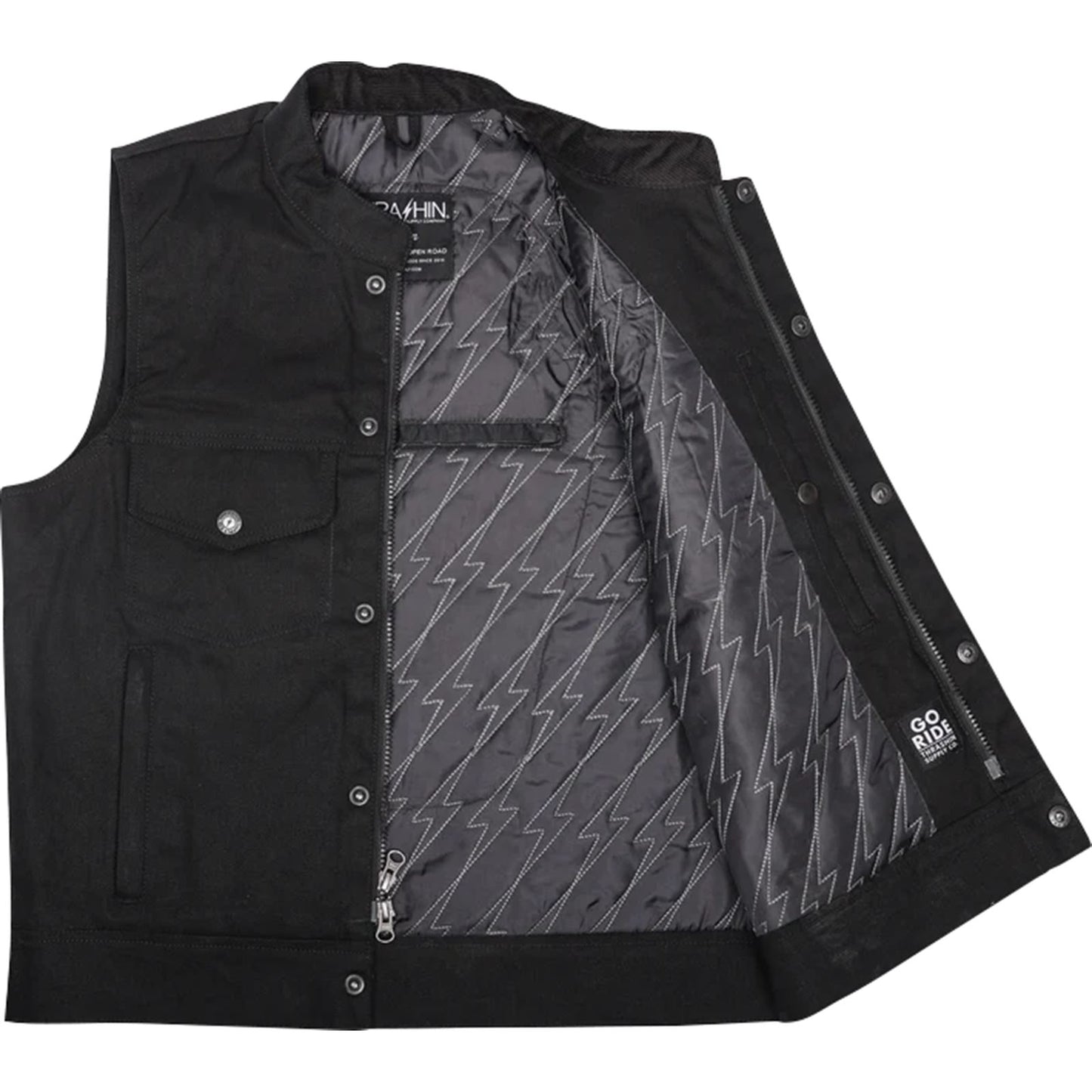 Thrashin Supply Company Nightrider v2 Riding Vest - Black - Medium [MPN: TMJ-12-09]_1105177