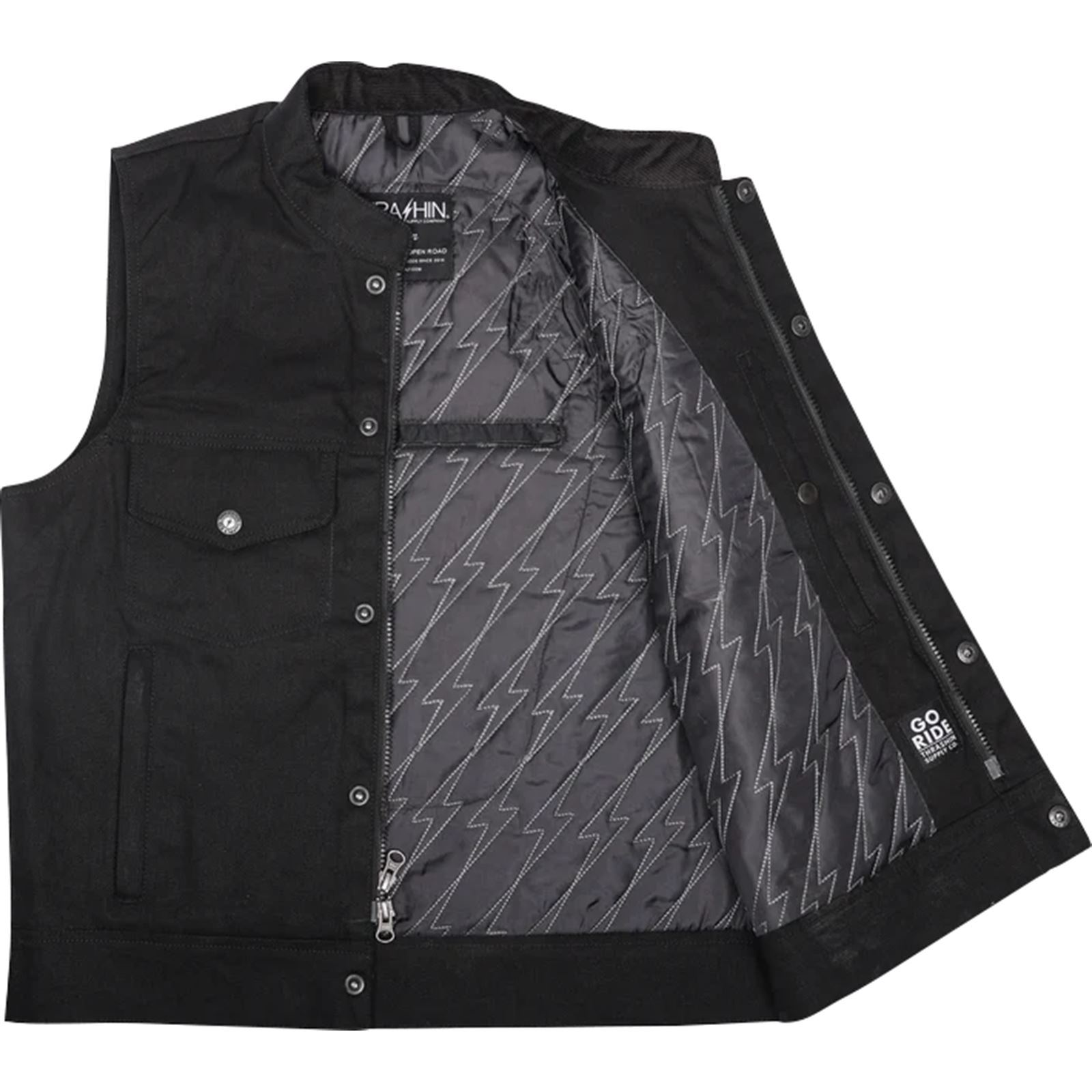 Thrashin Supply Company Nightrider v2 Riding Vest - Black - Medium [MPN: TMJ-12-09]_1105177