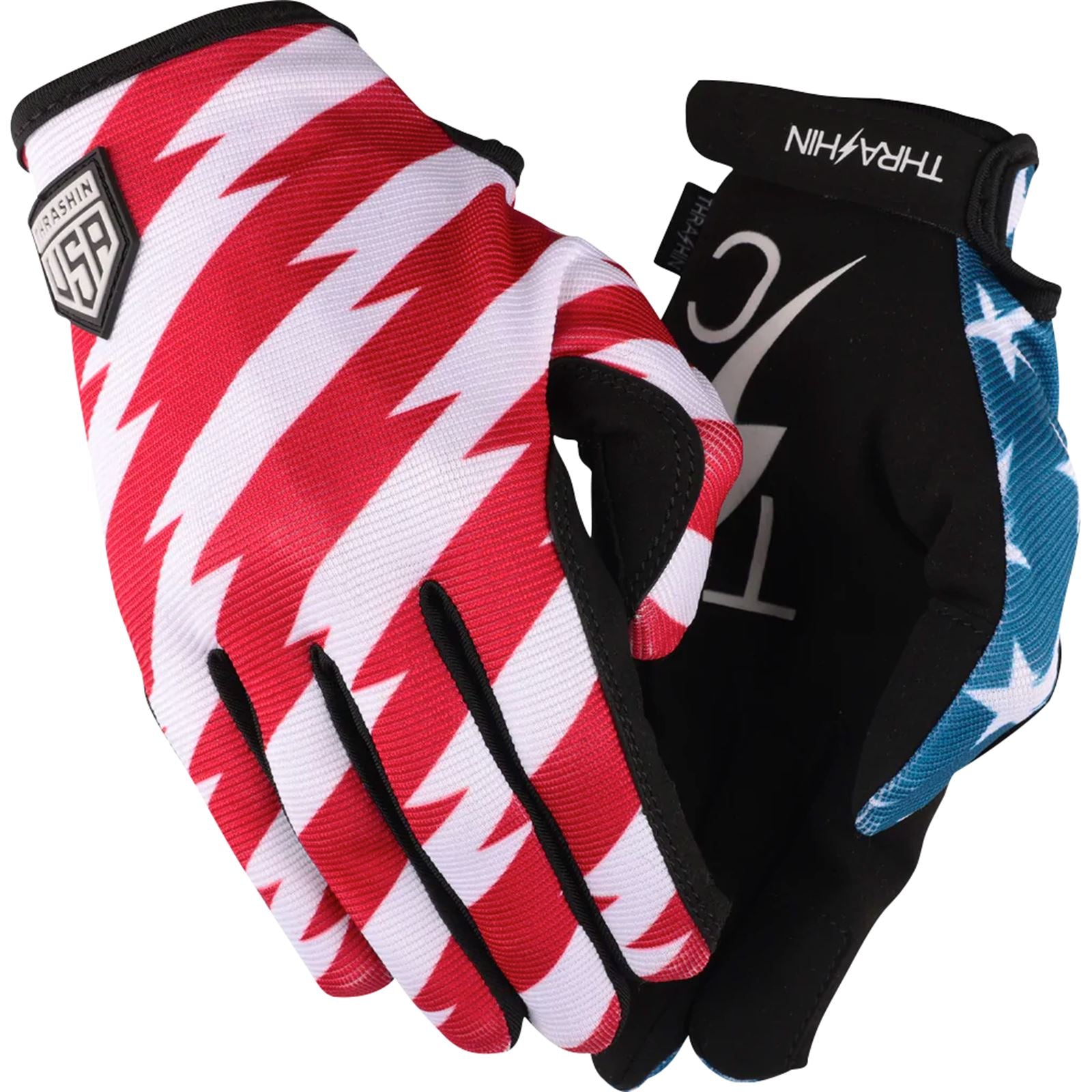 Thrashin Supply Company Stars & Bolts Stealth Gloves - Red/White/Blue_1104099