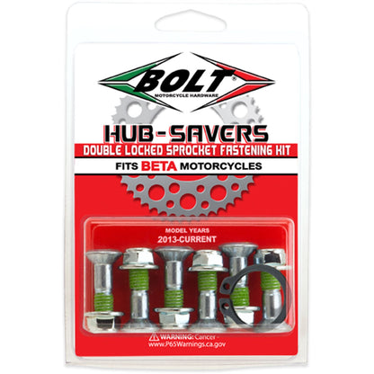 Bolt MC Hardware Fastener Kit - Hub-Savers/Sprocket Double Locked - Silver 6 Pk for Beta HS.BETA_1104498