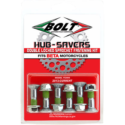 Bolt MC Hardware Fastener Kit - Hub-Savers/Sprocket Double Locked - Silver 6 Pk for Beta HS.BETA_1439516