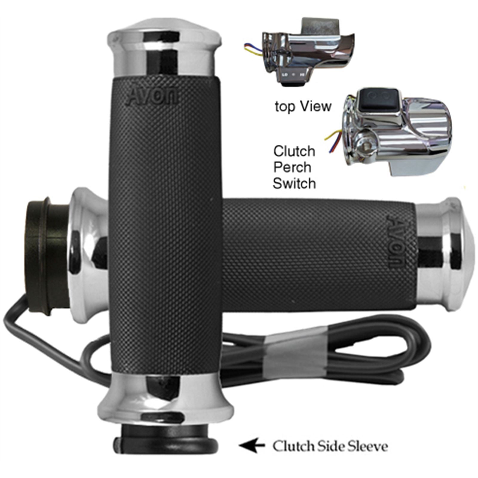 Avon Grips Custom Contour FBW Heated Grips for 15-UP FLTR - Chrome CC-85-CH-FLY-RH_1104477