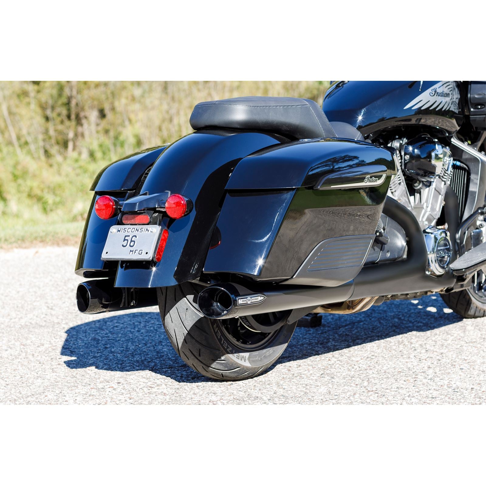 S&S Cycle Broadhead Slip-On Mufflers with Slash-Cut End Caps - Black 550-1075_1138983