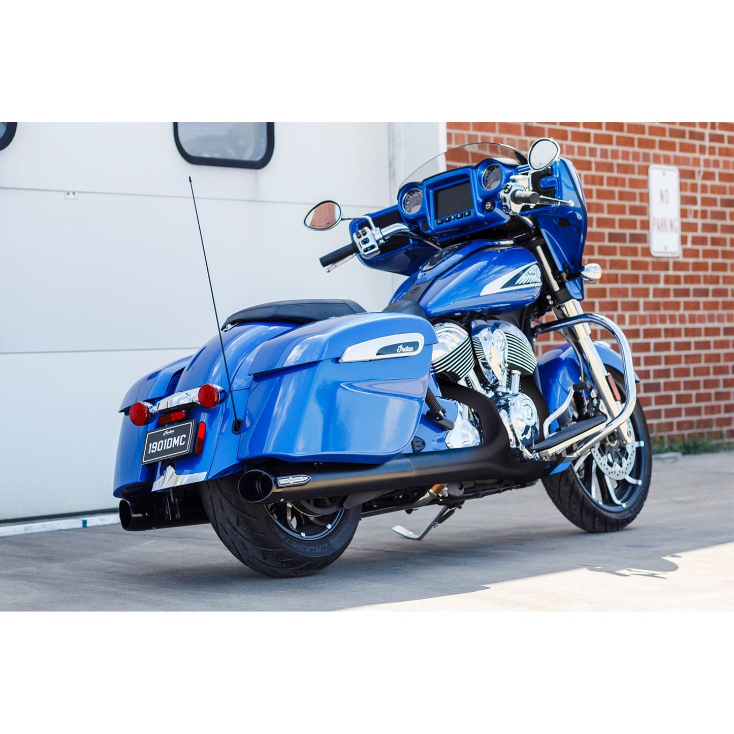 S&S Cycle Broadhead Slip-On Mufflers with Slash-Cut End Caps - Black 550-1075_1138965