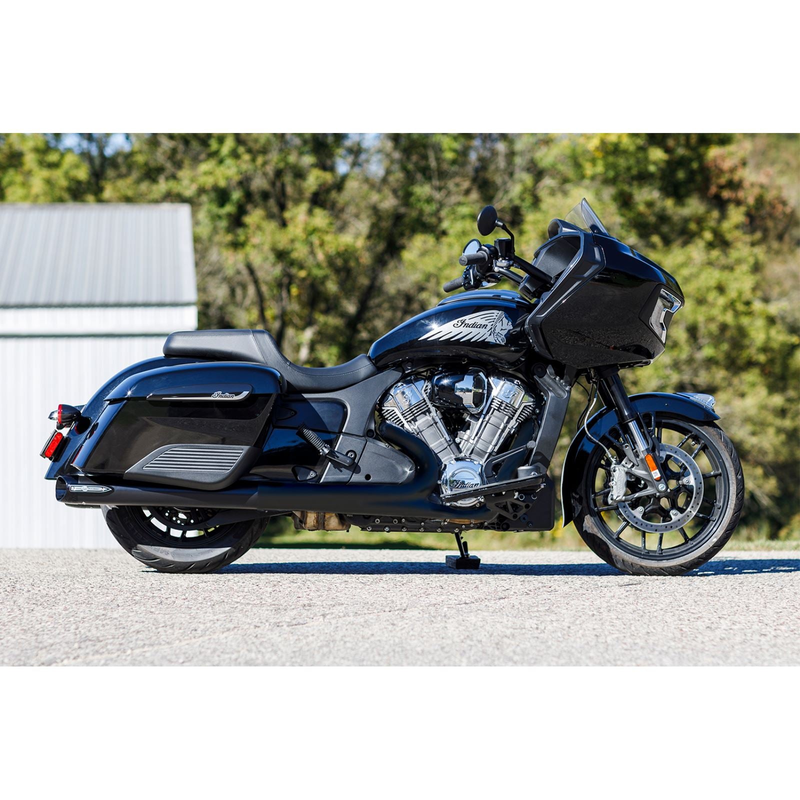 S&S Cycle Broadhead Slip-On Mufflers with Slash-Cut End Caps - Black 550-1075_1138964