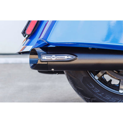 S&S Cycle Broadhead Slip-On Mufflers with Slash-Cut End Caps - Black 550-1075_1138947