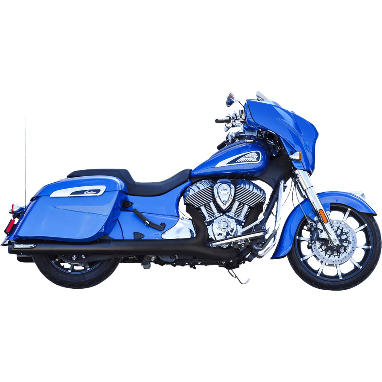 S&S Cycle Broadhead Slip-On Mufflers with Slash-Cut End Caps - Black 550-1075_1138976