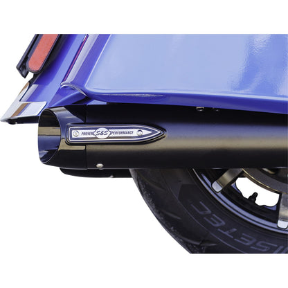 S&S Cycle Broadhead Slip-On Mufflers with Slash-Cut End Caps - Black 550-1075_1138985