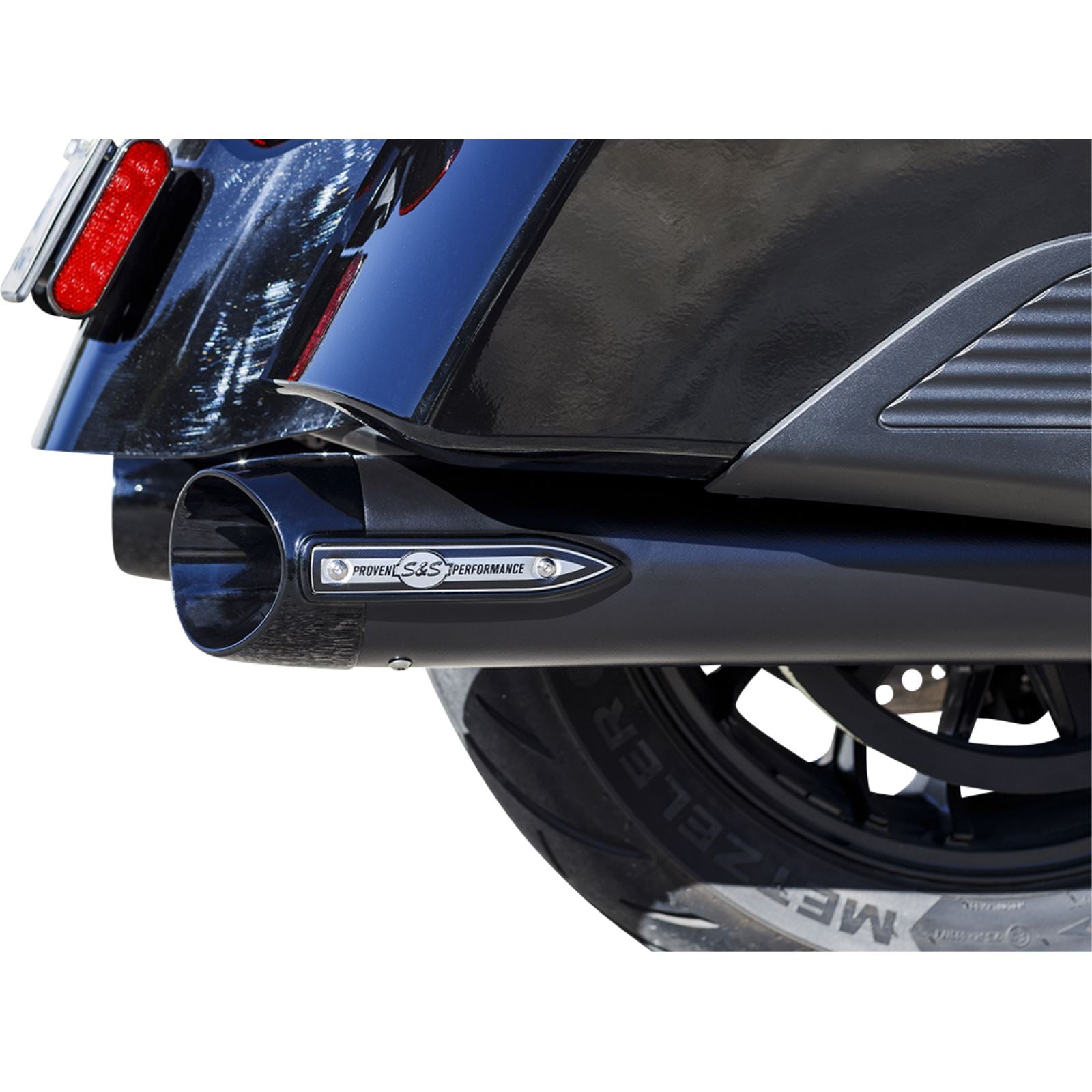 S&S Cycle Broadhead Slip-On Mufflers with Slash-Cut End Caps - Black 550-1075_1138979