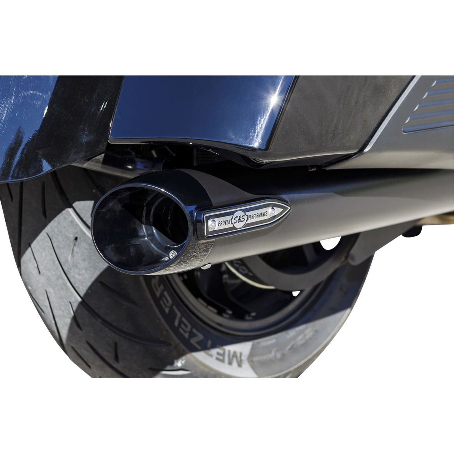 S&S Cycle Broadhead Slip-On Mufflers with Slash-Cut End Caps - Black 550-1075_1138980