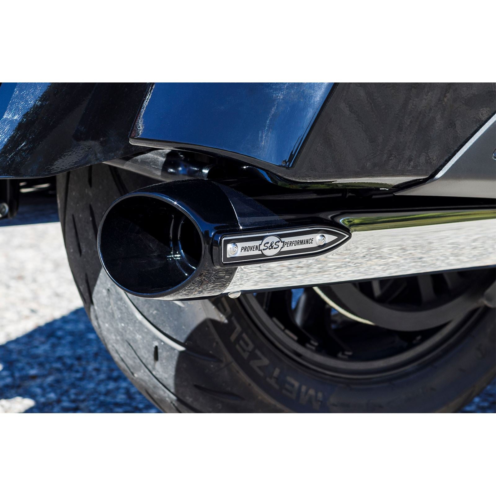 S&S Cycle Broadhead Slip-On Mufflers - with Slash-Cut End Caps - Chrome 550-1076_1138962