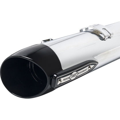 S&S Cycle Broadhead Slip-On Mufflers - with Slash-Cut End Caps - Chrome 550-1076_1138951