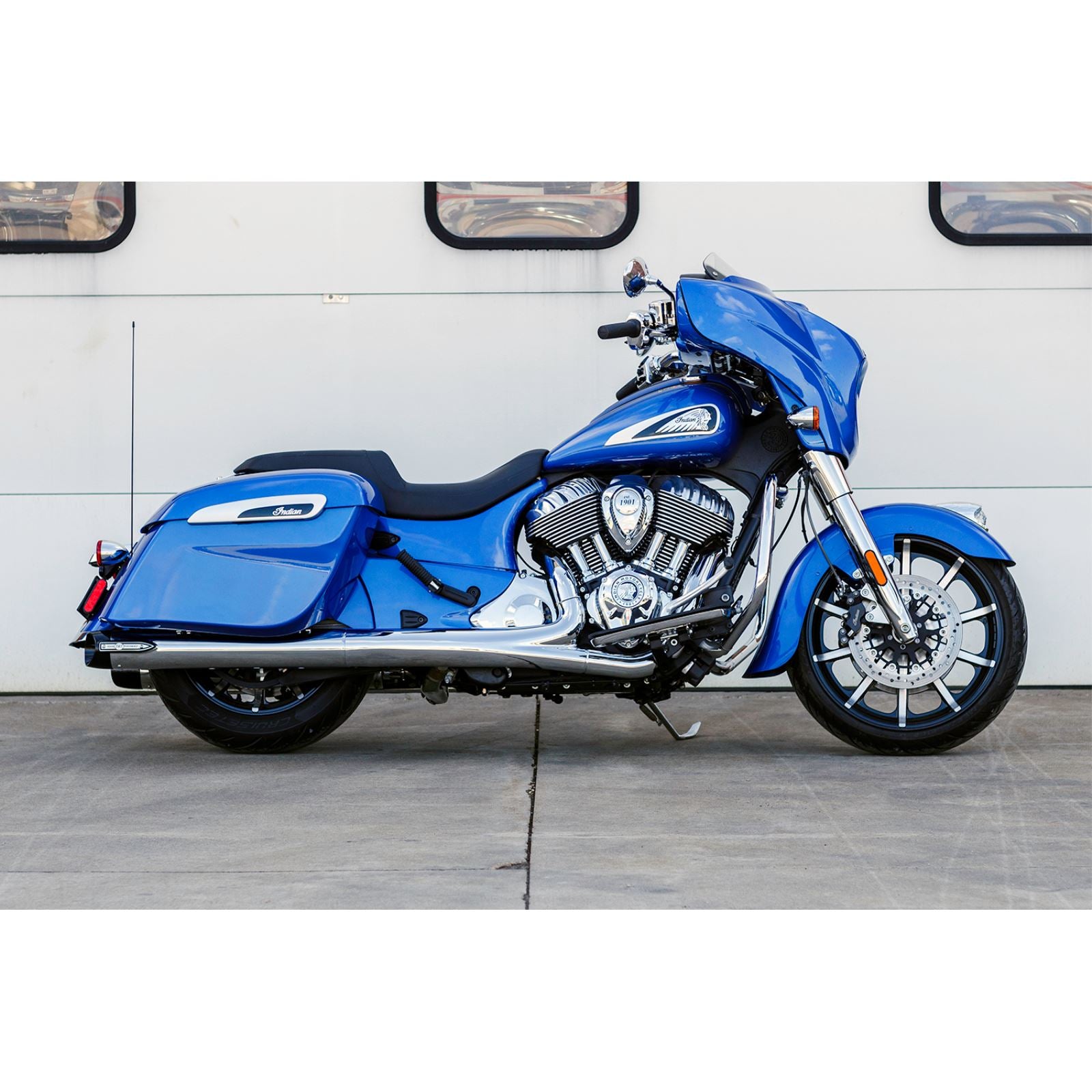 S&S Cycle Broadhead Slip-On Mufflers - with Slash-Cut End Caps - Chrome 550-1076_1138957