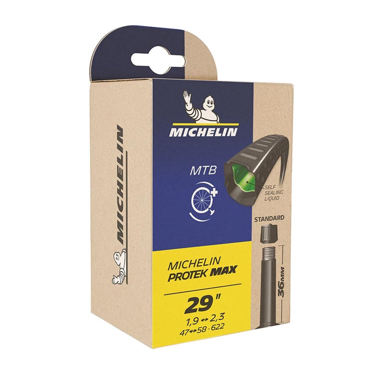 Michelin - Bicycle Protek Max Tube - Schrader - Length: 48mm 29'' - 2.40-3.00 16104_1105781