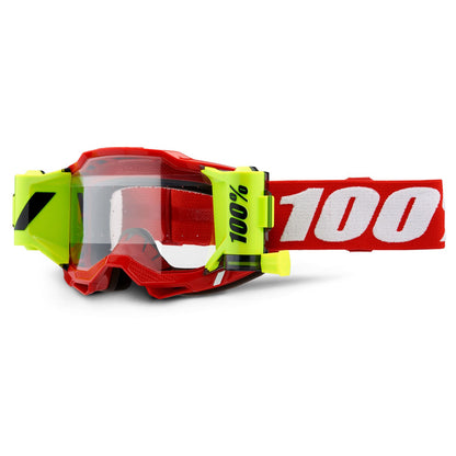 100% Accuri 2 Forecast Goggles - Neon Red - Clear 50017-00004_1106002