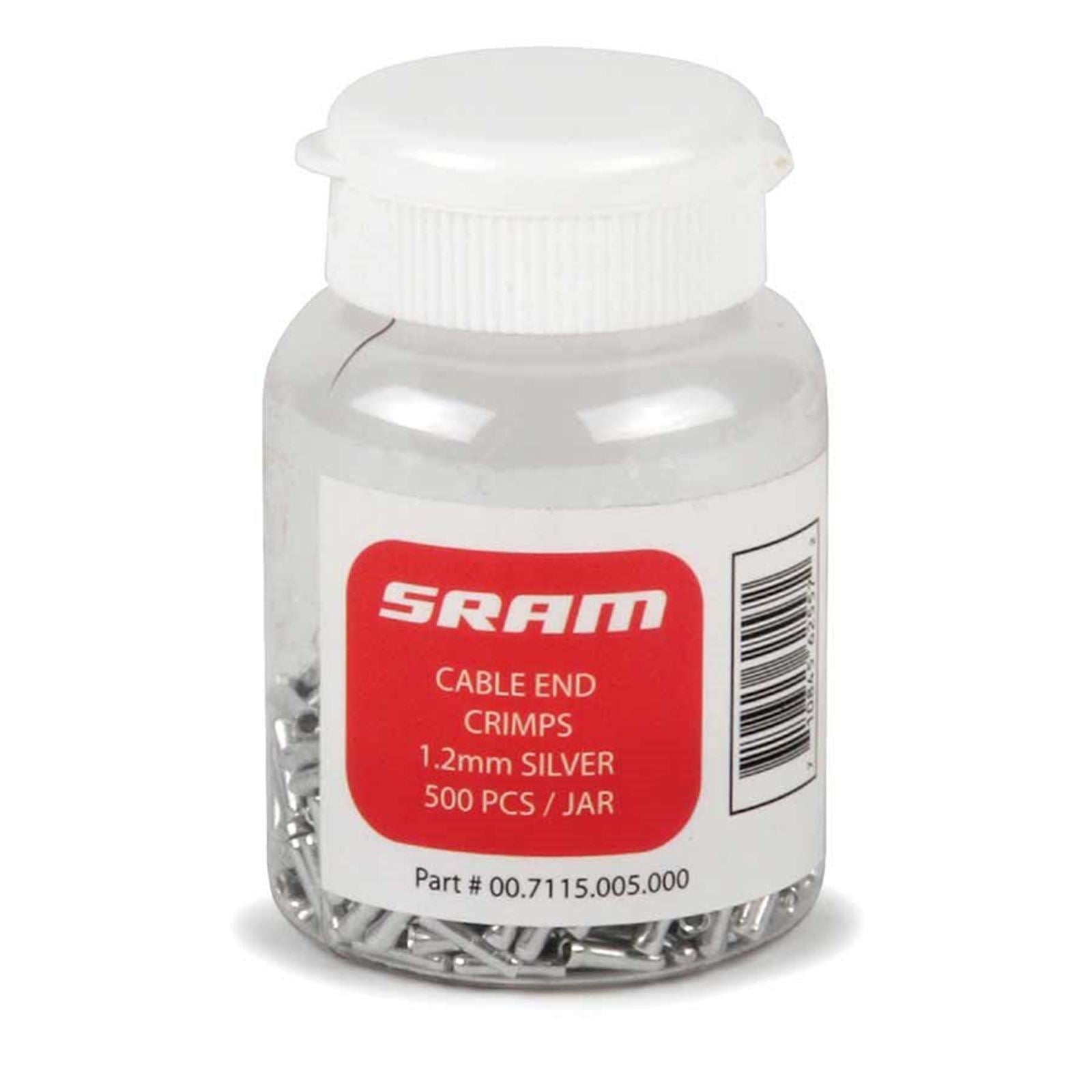 SRAM JAR OF 500 1.8mm Brake Cable Ends - Silver [MPN: 00.7115.005.010]_1106608
