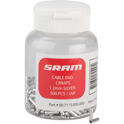 SRAM JAR OF 500 1.2mm Shift Cable Ends - Silver [MPN: 00.7115.005.000]_1213292
