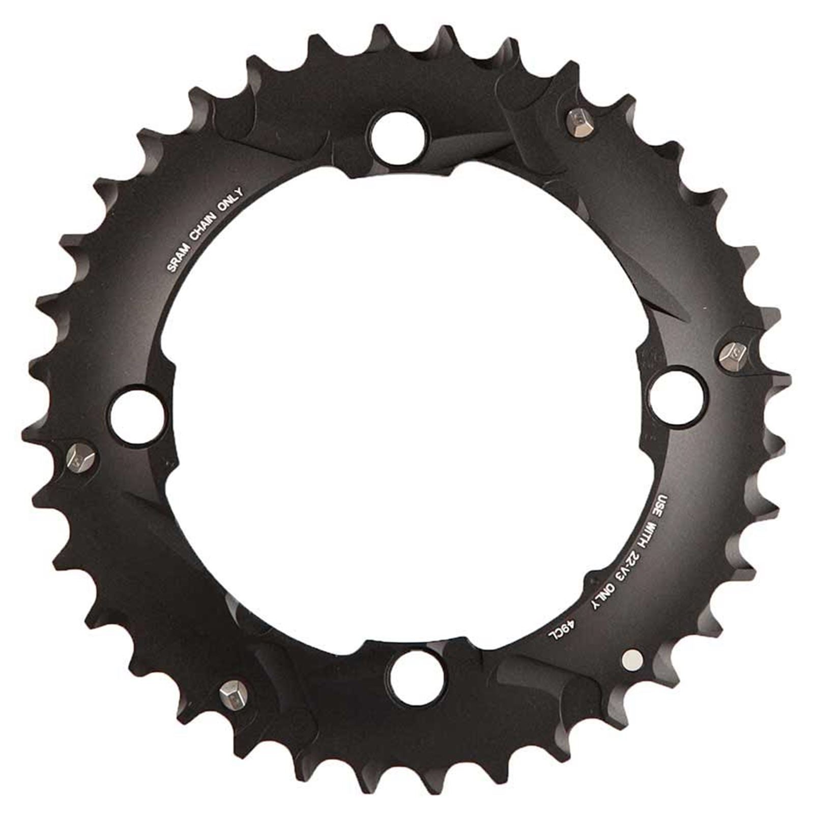 SRAM Middle Chainring - 38T BCD 104mm - Aluminum - Black  [MPN: 11.6215.188.420]_1107097