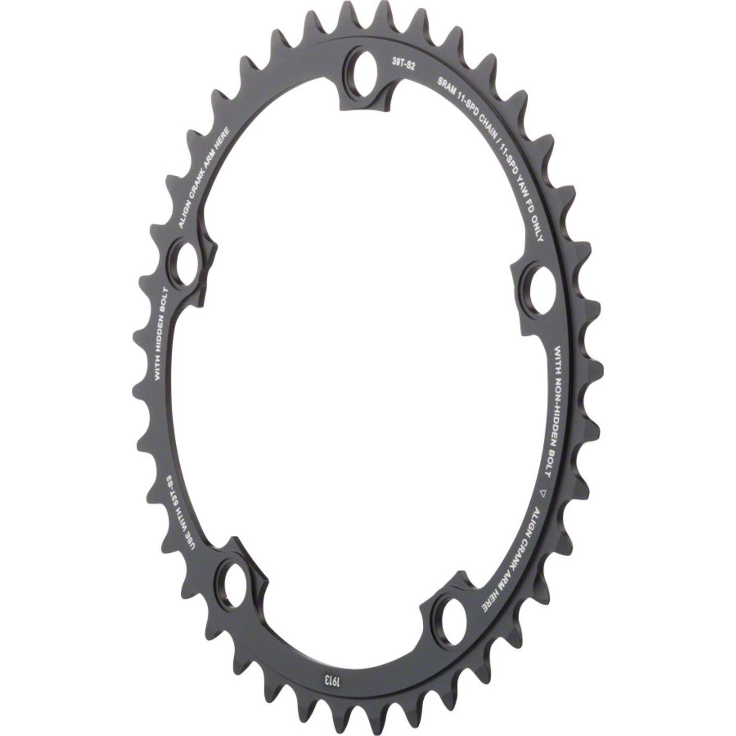 SRAM Inner Chainring - 39D BCD: 130mm - Aluminum - Black [MPN: 11.6218.009.005]_1184050