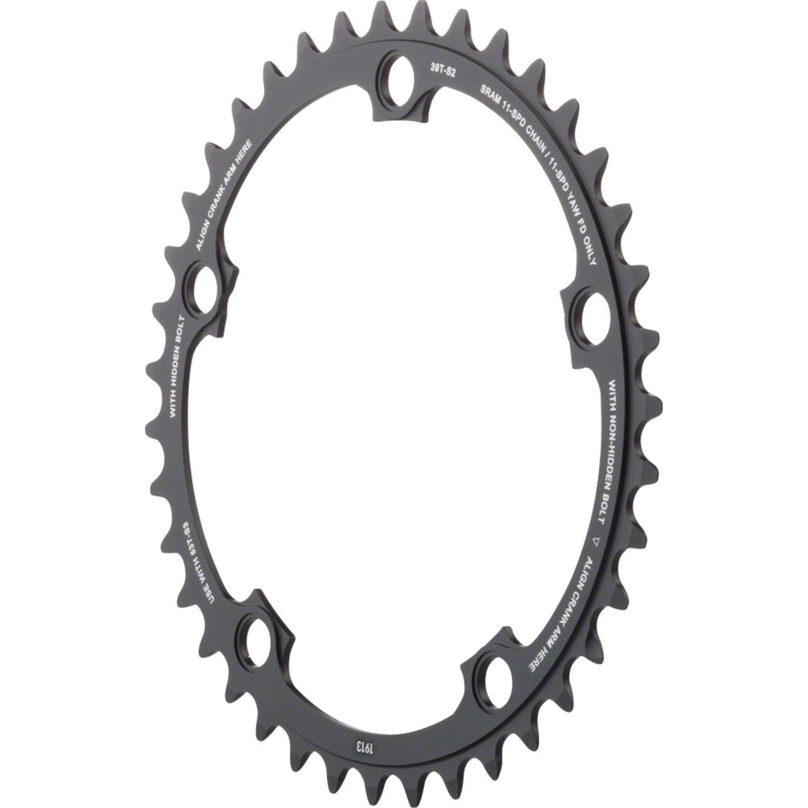 SRAM Inner Chainring - 39D BCD: 130mm - Aluminum - Black [MPN: 11.6218.009.005]_1184050