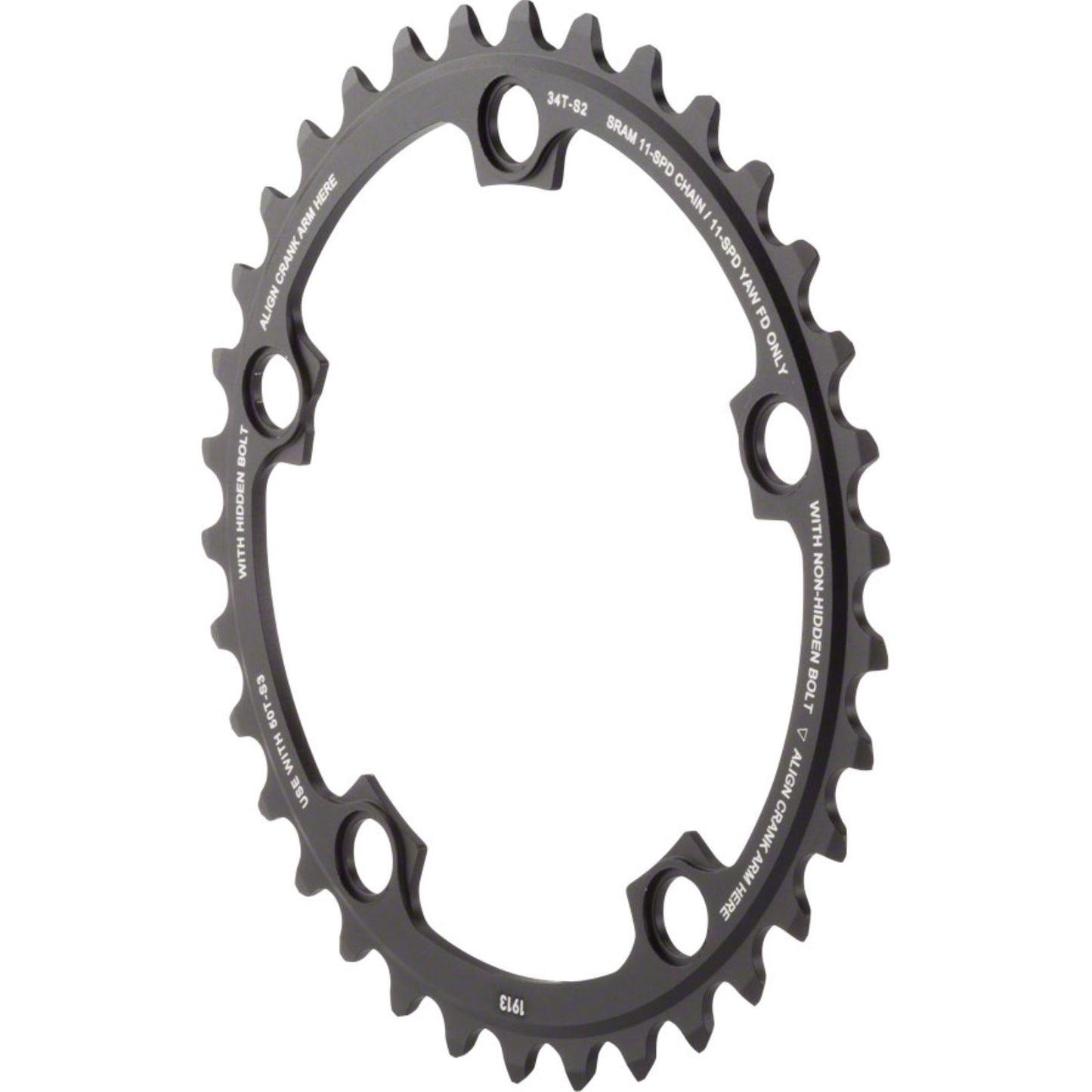 SRAM Inner Chainring - 34D BCD: 110mm - Aluminum - Black [MPN: 11.6218.010.008]_1184056