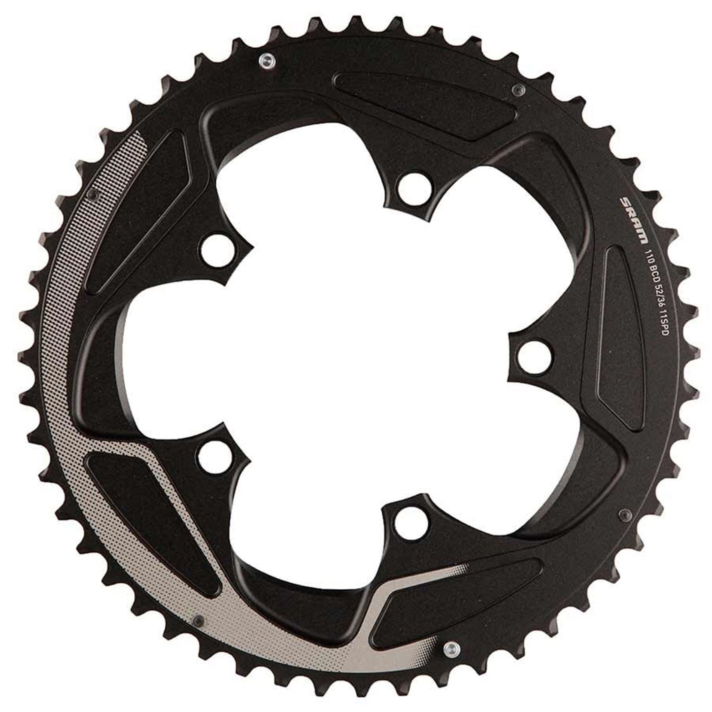 SRAM 52 Tooth 11-Speed 110mm BCD Yaw Chainring Black with Silver Trim [MPN: 11.6218.016.000]_1107170