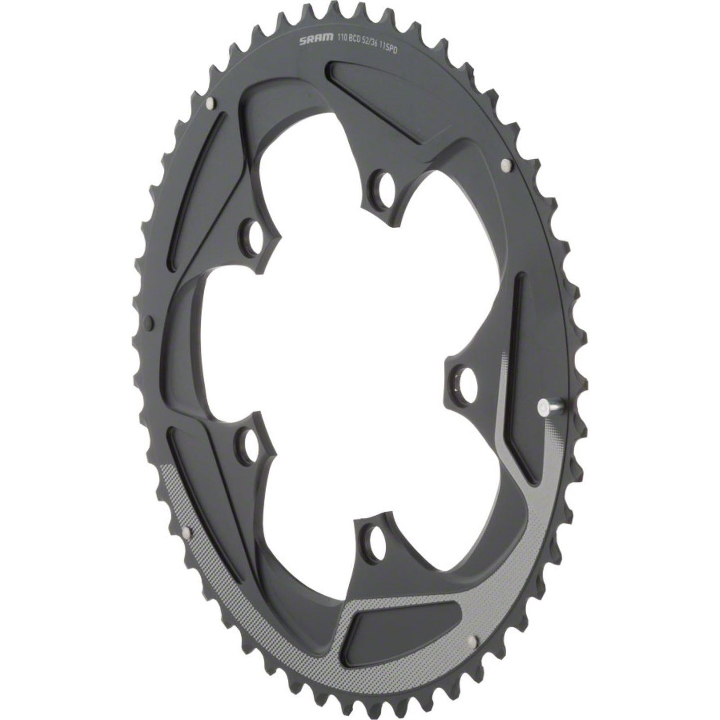 SRAM 52 Tooth 11-Speed 110mm BCD Yaw Chainring Black with Silver Trim [MPN: 11.6218.016.000]_1184045